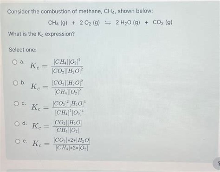 Consider The Combustion Of Methane Ch4