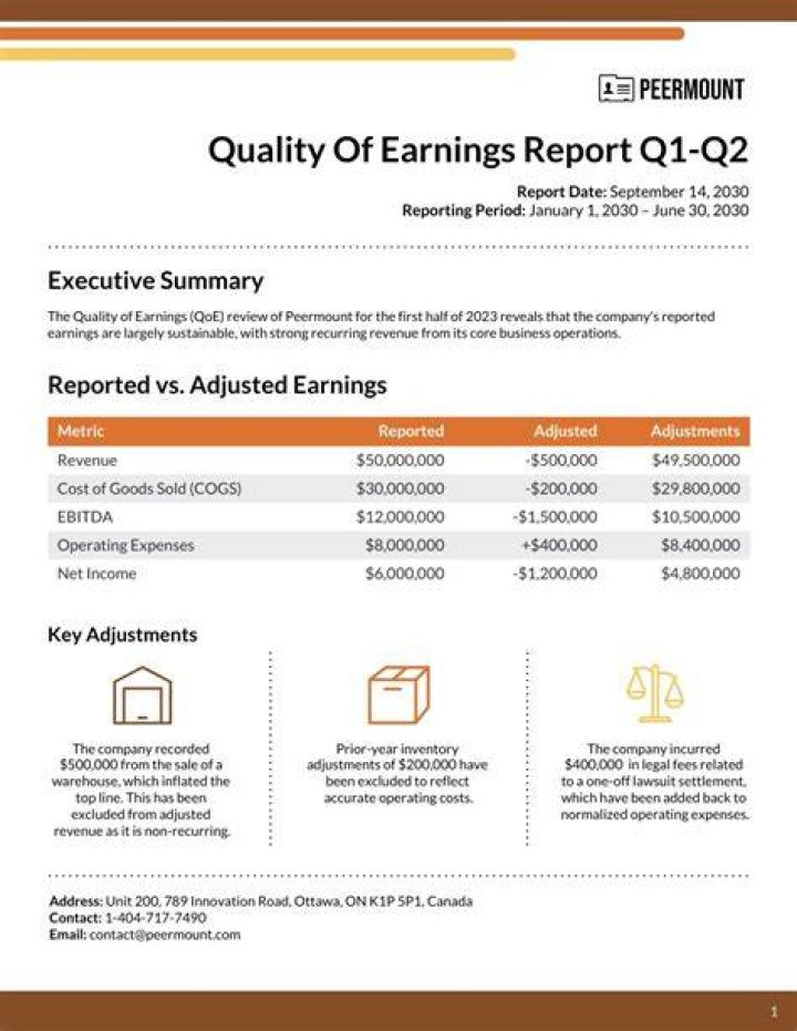Quality Of Earnings - How To Discuss